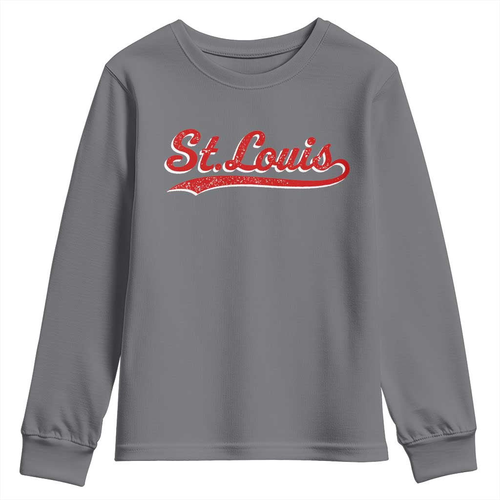 St Louis Sports Script Retro Baseball Lovers Proud City Youth Sweatshirt