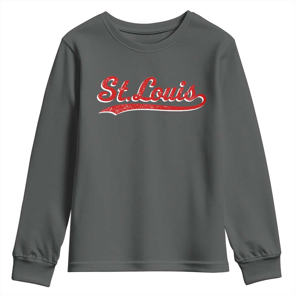 St Louis Sports Script Retro Baseball Lovers Proud City Youth Sweatshirt