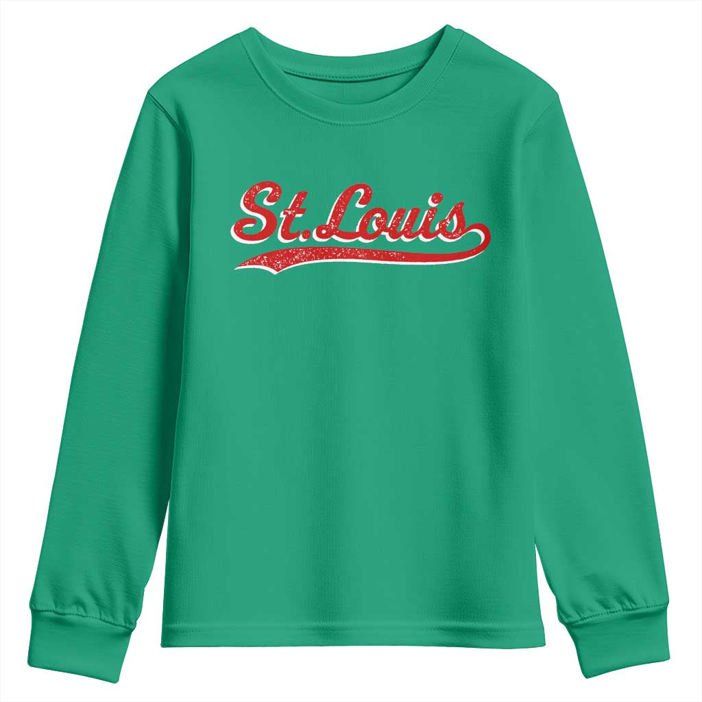 St Louis Sports Script Retro Baseball Lovers Proud City Youth Sweatshirt