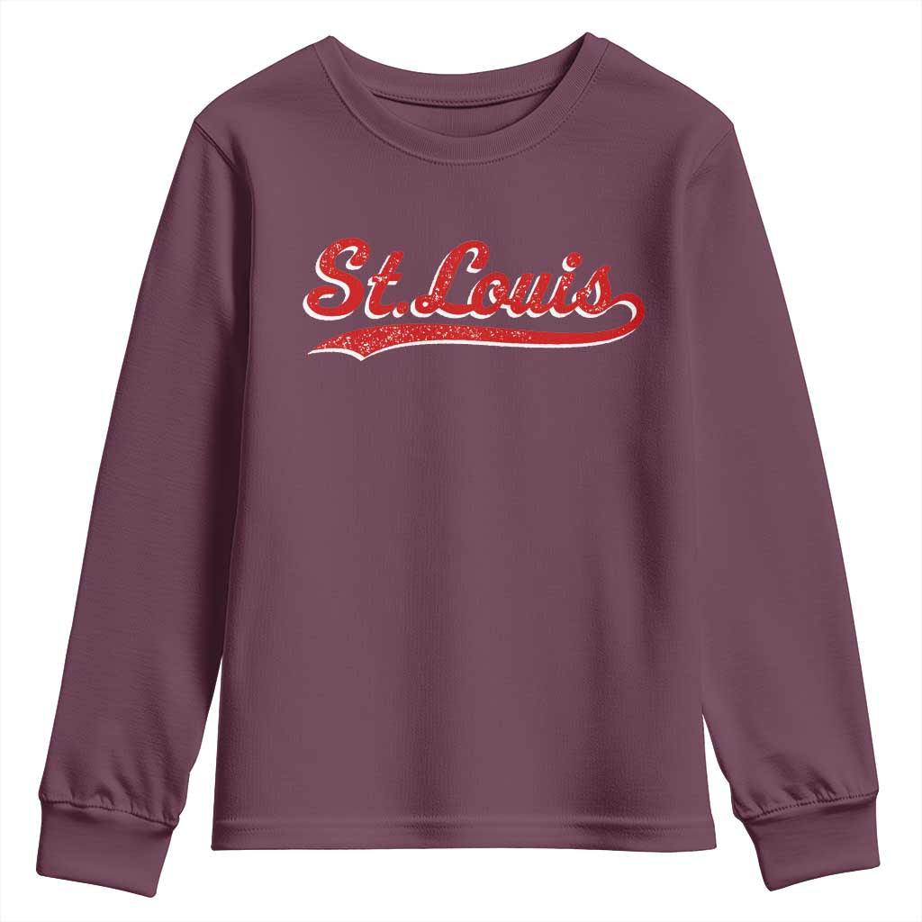 St Louis Sports Script Retro Baseball Lovers Proud City Youth Sweatshirt