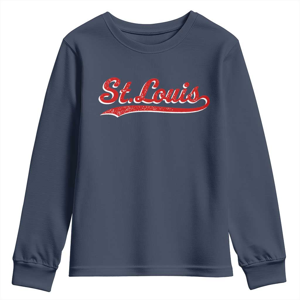 St Louis Sports Script Retro Baseball Lovers Proud City Youth Sweatshirt