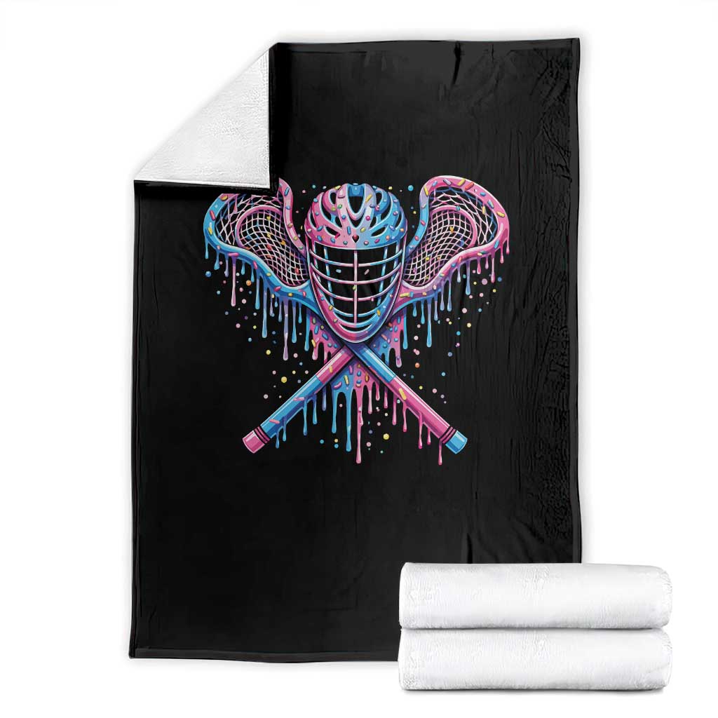 Lacrosse Drip Ice Cream Lax Helmet Sticks Sport Player Throw Blanket