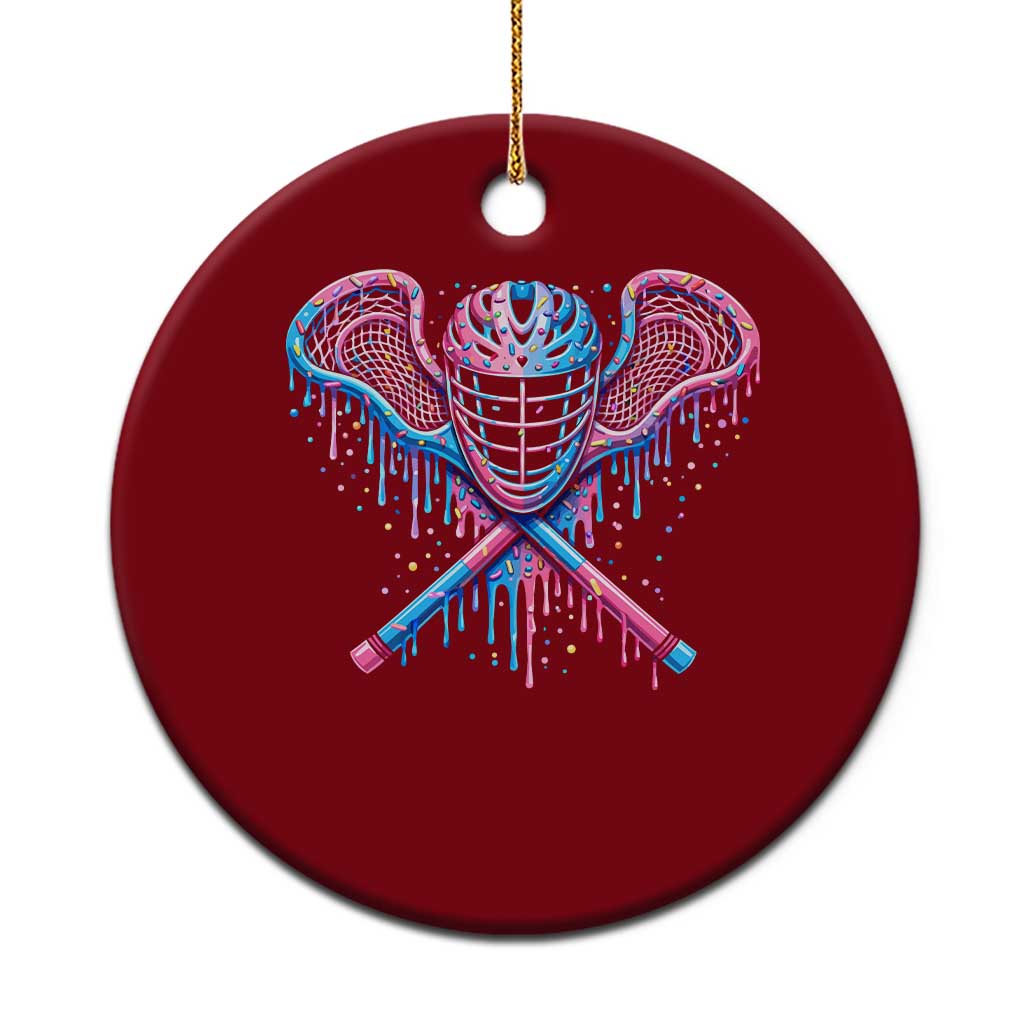 Lacrosse Drip Ice Cream Lax Helmet Sticks Sport Player Ceramic Ornament