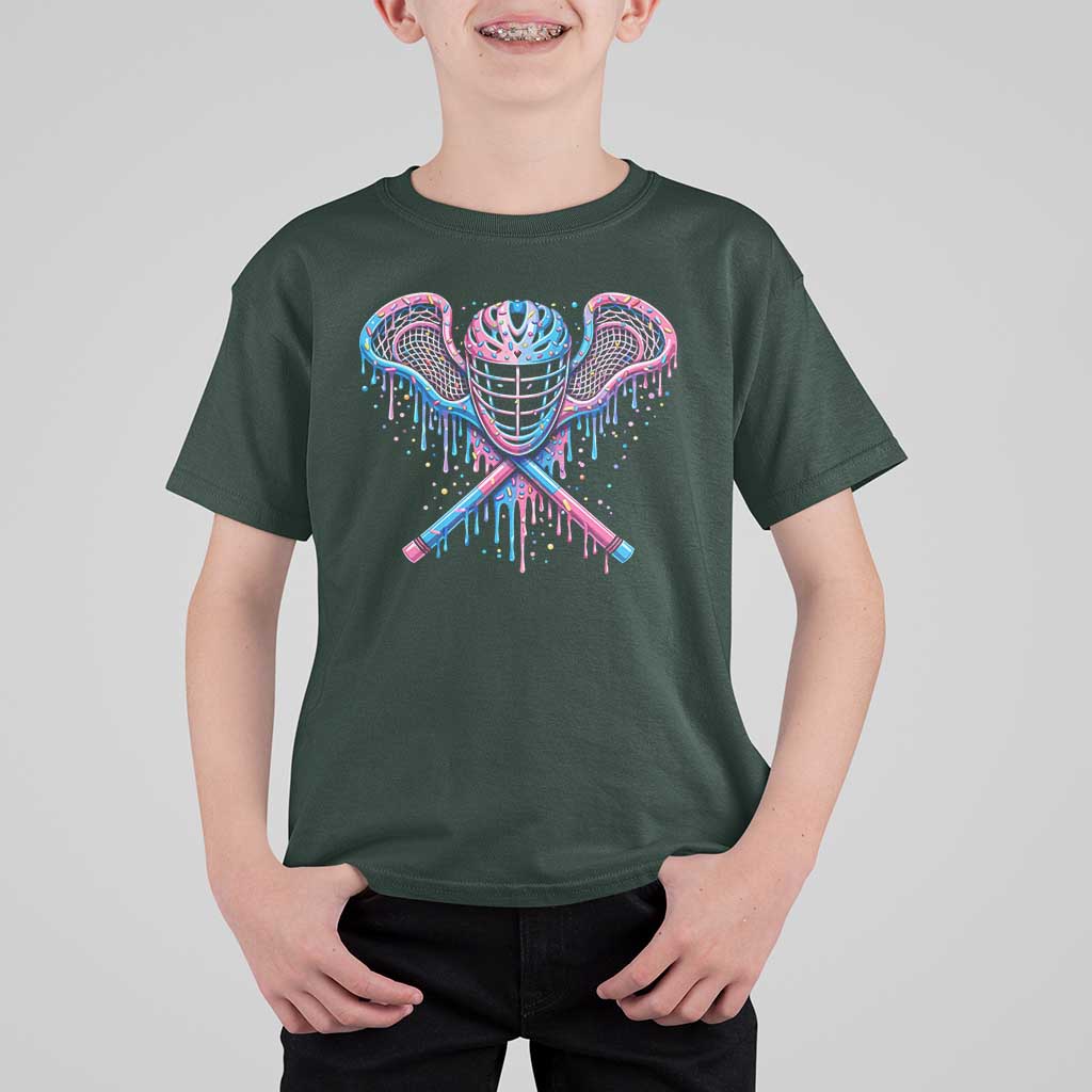Lacrosse Drip Ice Cream Lax Helmet Sticks Sport Player T Shirt For Kid