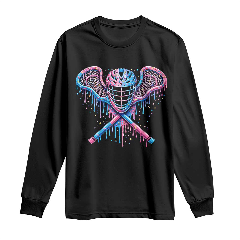 Lacrosse Drip Ice Cream Lax Helmet Sticks Sport Player Long Sleeve Shirt