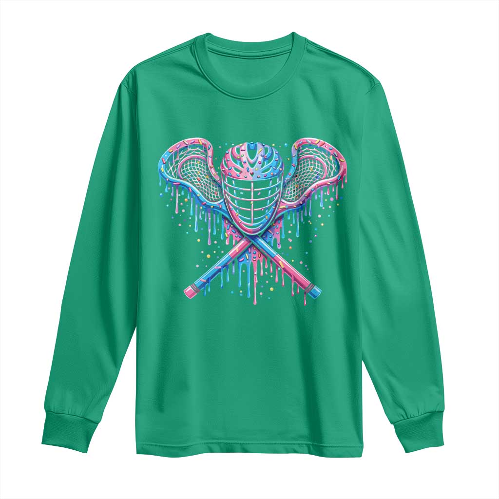 Lacrosse Drip Ice Cream Lax Helmet Sticks Sport Player Long Sleeve Shirt