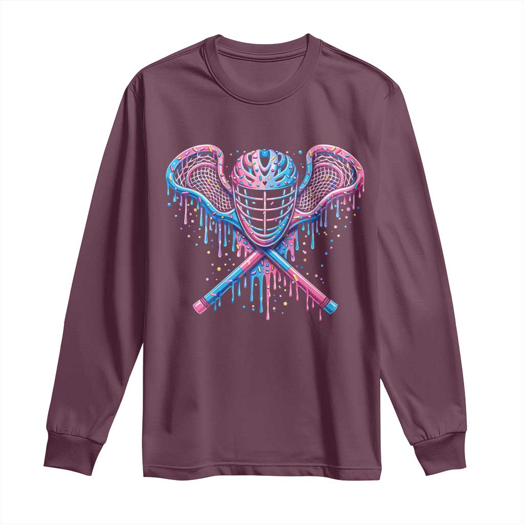 Lacrosse Drip Ice Cream Lax Helmet Sticks Sport Player Long Sleeve Shirt