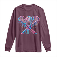 Lacrosse Drip Ice Cream Lax Helmet Sticks Sport Player Long Sleeve Shirt