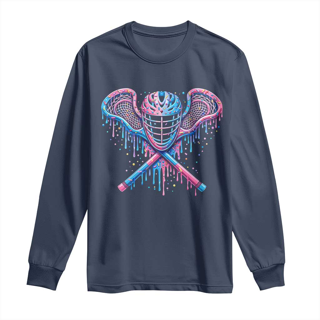 Lacrosse Drip Ice Cream Lax Helmet Sticks Sport Player Long Sleeve Shirt