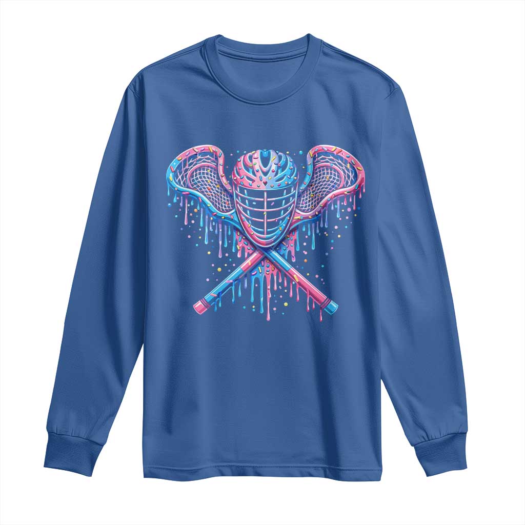 Lacrosse Drip Ice Cream Lax Helmet Sticks Sport Player Long Sleeve Shirt