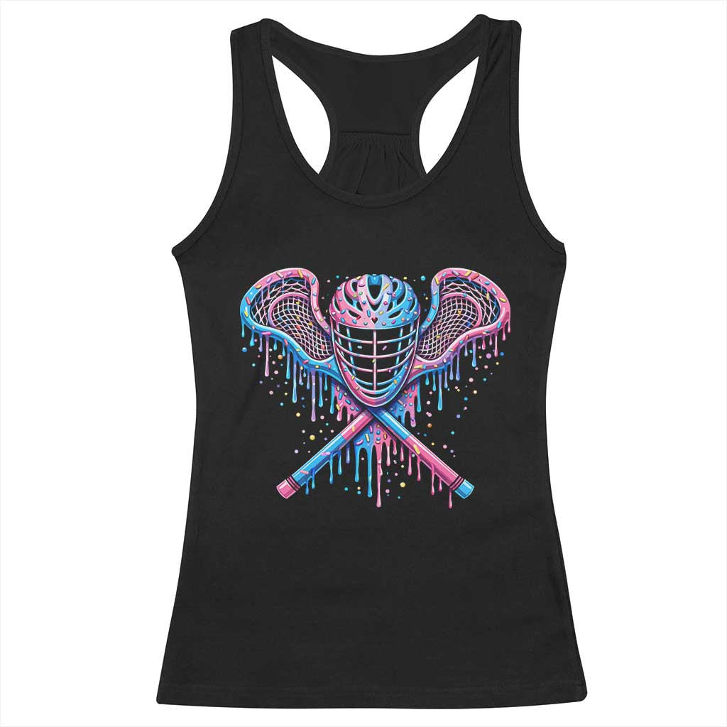 Lacrosse Drip Ice Cream Lax Helmet Sticks Sport Player Racerback Tank Top