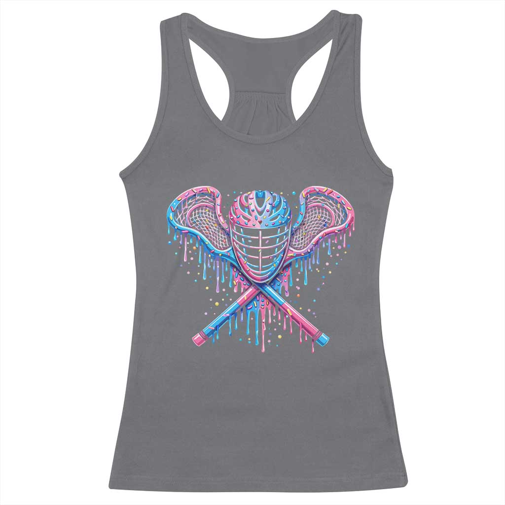 Lacrosse Drip Ice Cream Lax Helmet Sticks Sport Player Racerback Tank Top