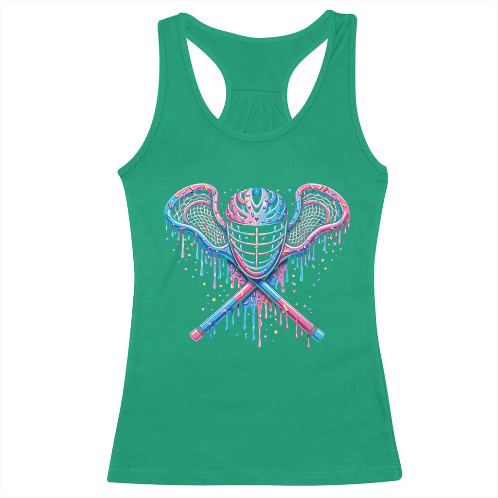 Lacrosse Drip Ice Cream Lax Helmet Sticks Sport Player Racerback Tank Top