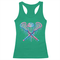 Lacrosse Drip Ice Cream Lax Helmet Sticks Sport Player Racerback Tank Top