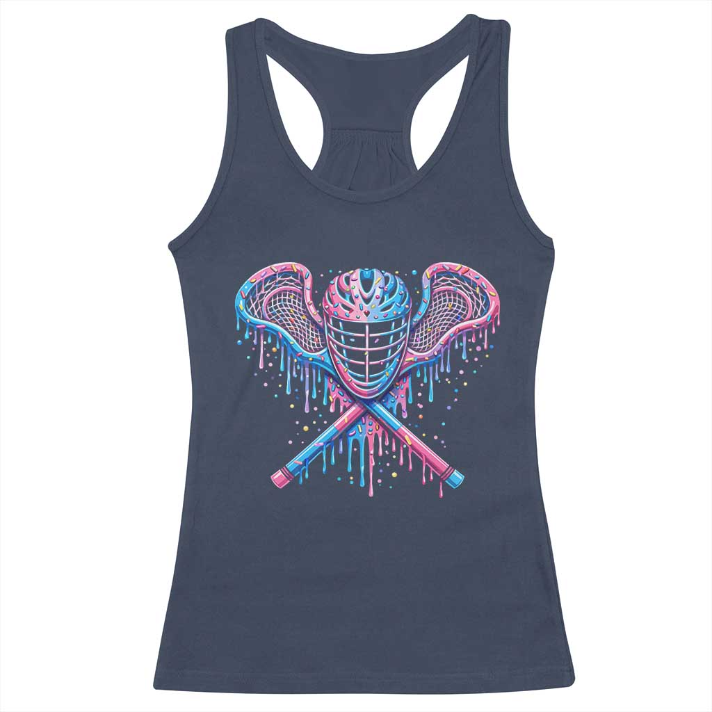 Lacrosse Drip Ice Cream Lax Helmet Sticks Sport Player Racerback Tank Top