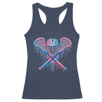 Lacrosse Drip Ice Cream Lax Helmet Sticks Sport Player Racerback Tank Top