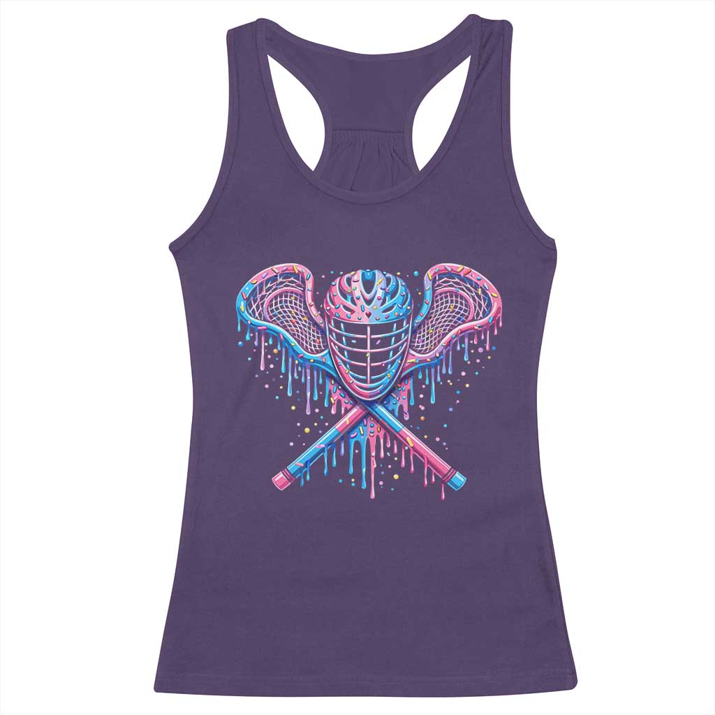 Lacrosse Drip Ice Cream Lax Helmet Sticks Sport Player Racerback Tank Top