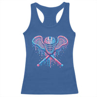 Lacrosse Drip Ice Cream Lax Helmet Sticks Sport Player Racerback Tank Top
