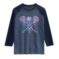 Lacrosse Drip Ice Cream Lax Helmet Sticks Sport Player Raglan Shirt