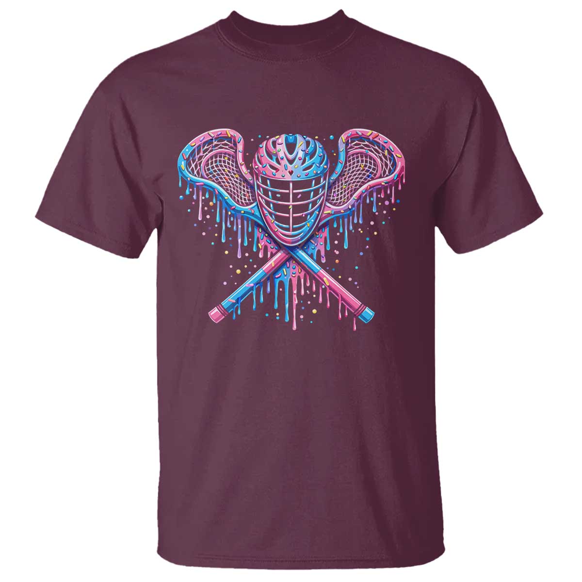 Lacrosse Drip Ice Cream Lax Helmet Sticks Sport Player T Shirt