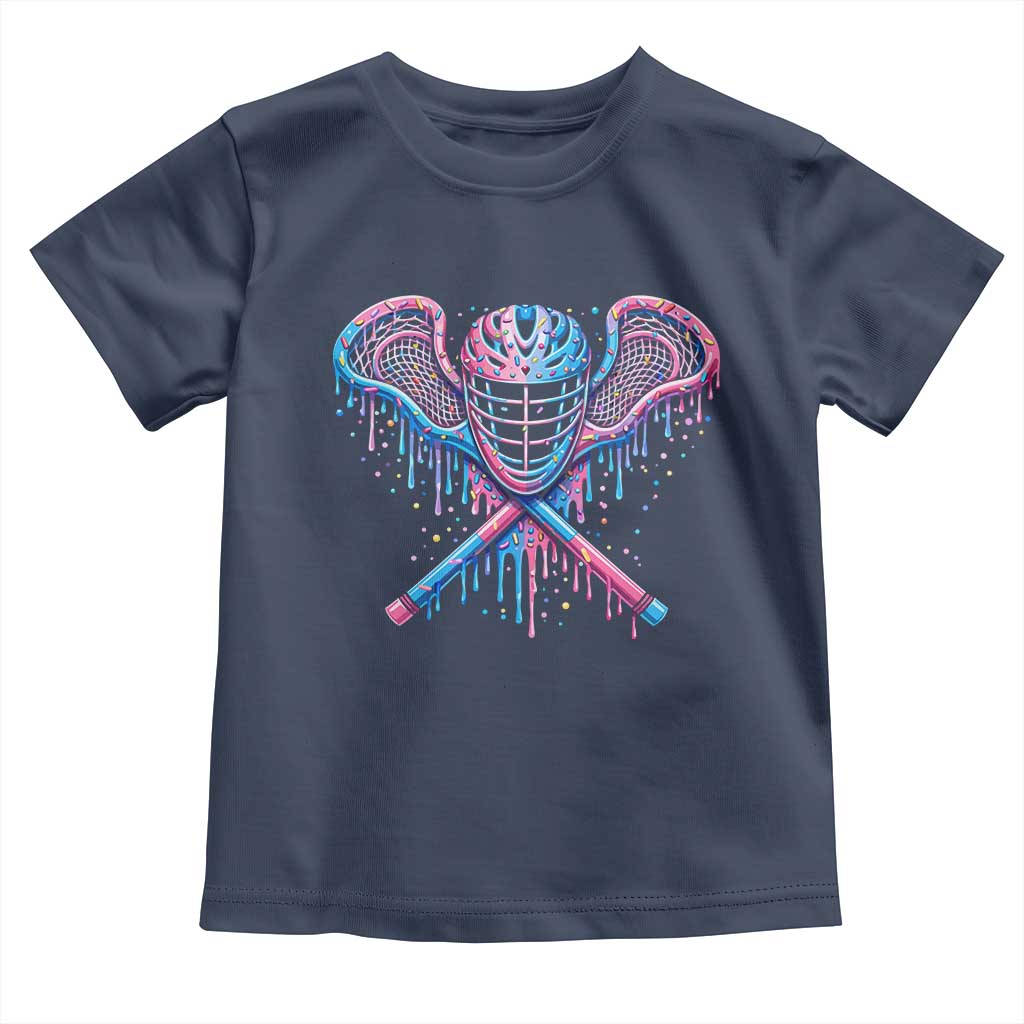 Lacrosse Drip Ice Cream Lax Helmet Sticks Sport Player Toddler T Shirt