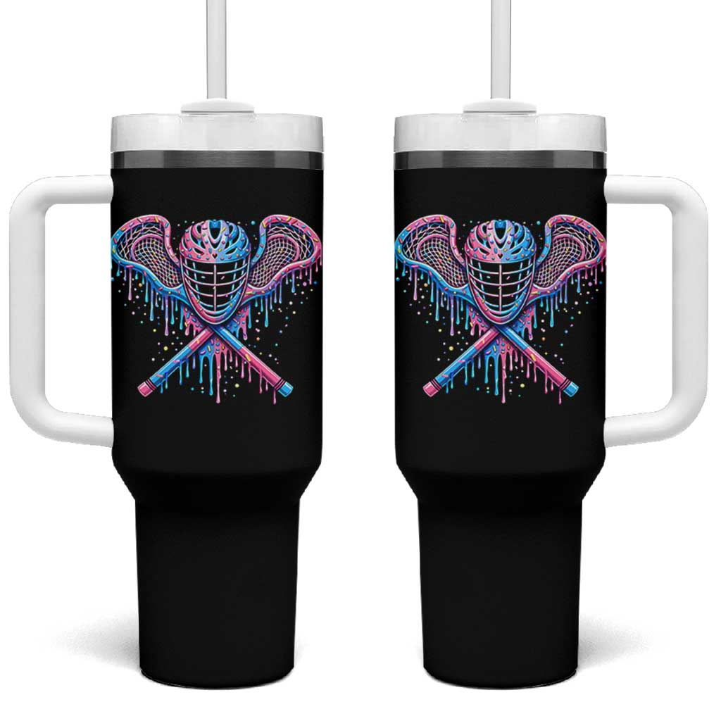 Lacrosse Drip Ice Cream Lax Helmet Sticks Sport Player Tumbler With Handle