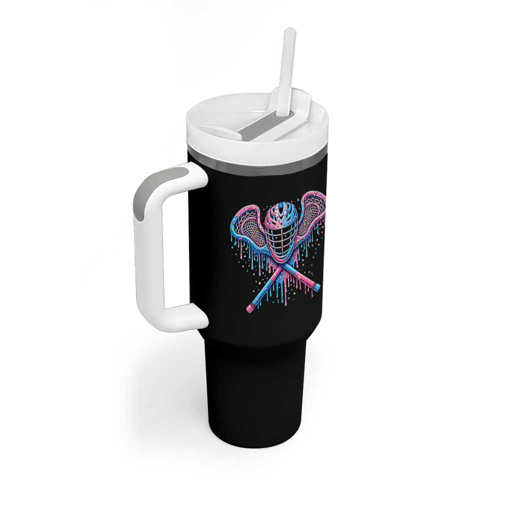 Lacrosse Drip Ice Cream Lax Helmet Sticks Sport Player Tumbler With Handle