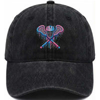 Lacrosse Drip Ice Cream Lax Helmet Sticks Sport Player Washed Cotton Baseball Cap