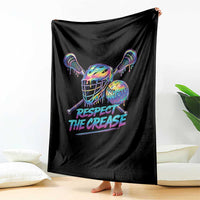 Respect The Crease Lacrosse Drip Throw Blanket Funny Lax Goalie