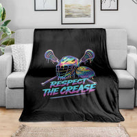 Respect The Crease Lacrosse Drip Throw Blanket Funny Lax Goalie