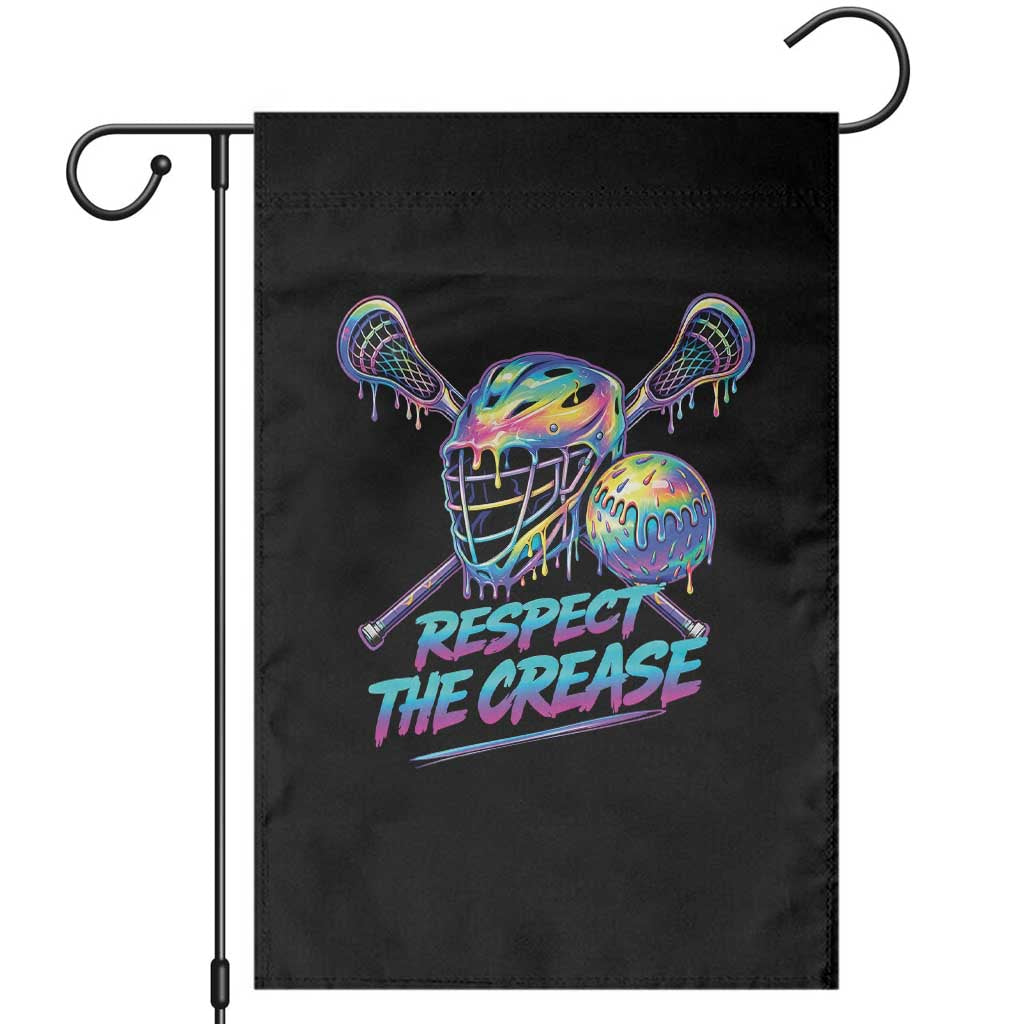 Respect The Crease Lacrosse Drip Garden Flag Funny Lax Goalie