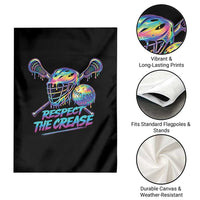 Respect The Crease Lacrosse Drip Garden Flag Funny Lax Goalie