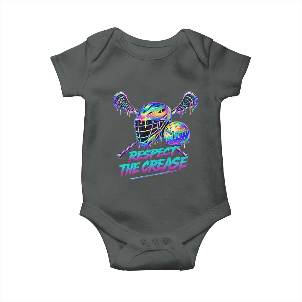 Respect The Crease Lacrosse Drip Baby Onesie Funny Lax Goalie
