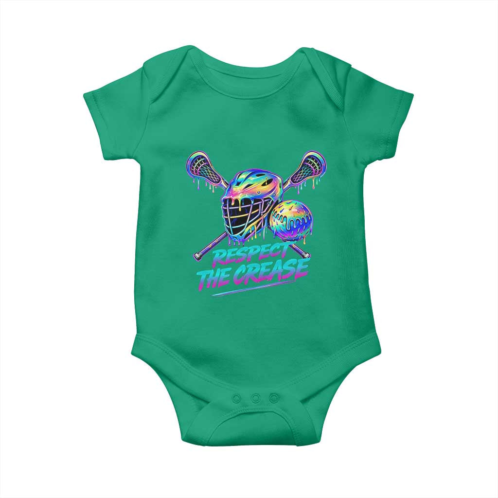 Respect The Crease Lacrosse Drip Baby Onesie Funny Lax Goalie