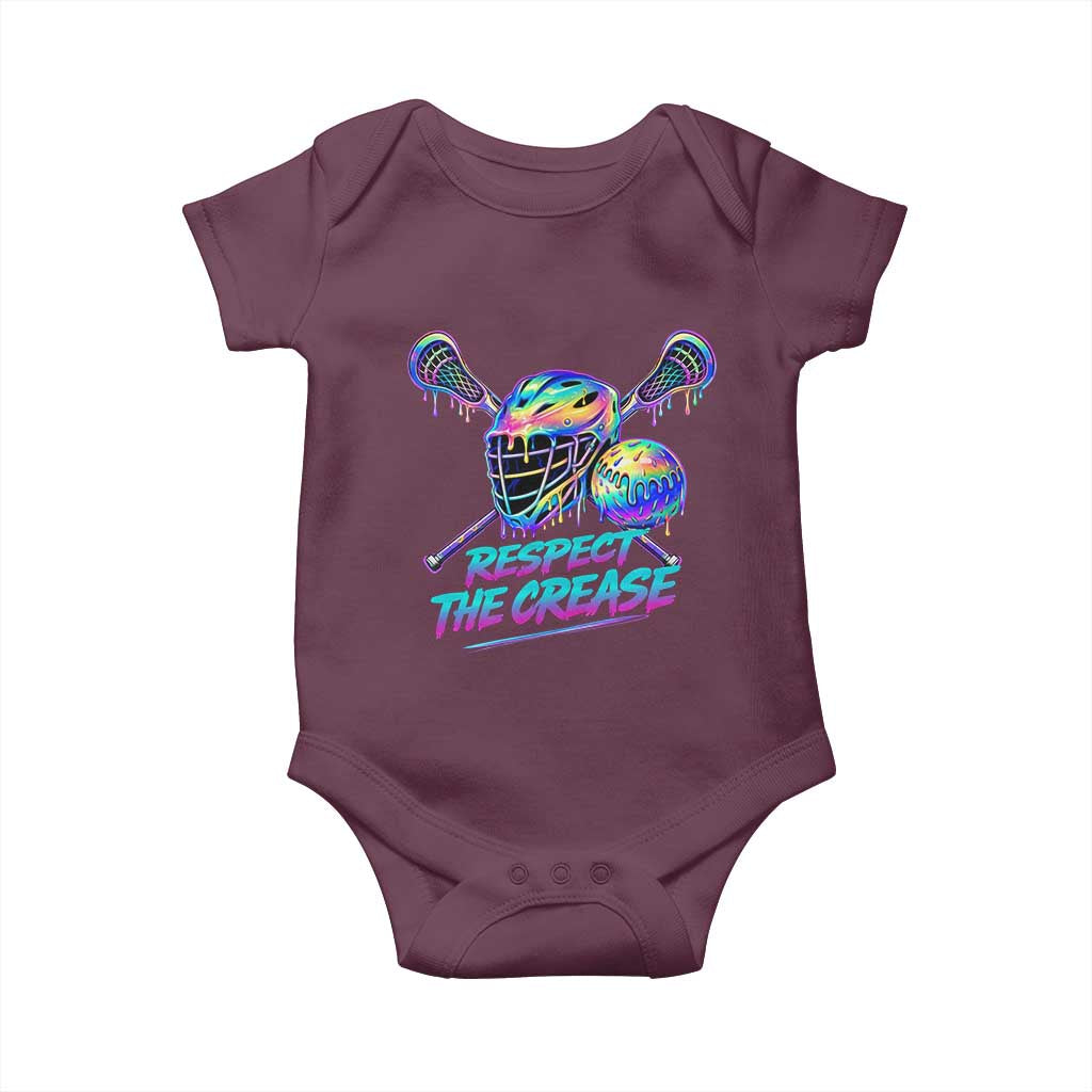 Respect The Crease Lacrosse Drip Baby Onesie Funny Lax Goalie