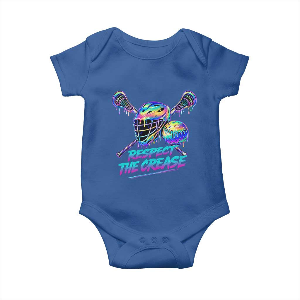 Respect The Crease Lacrosse Drip Baby Onesie Funny Lax Goalie