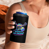 Respect The Crease Lacrosse Drip 4 in 1 Can Cooler Tumbler Funny Lax Goalie