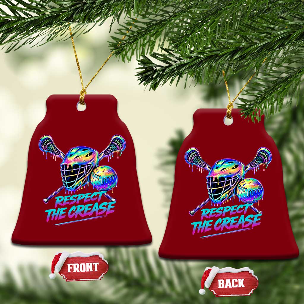 Respect The Crease Lacrosse Drip Ceramic Ornament Funny Lax Goalie