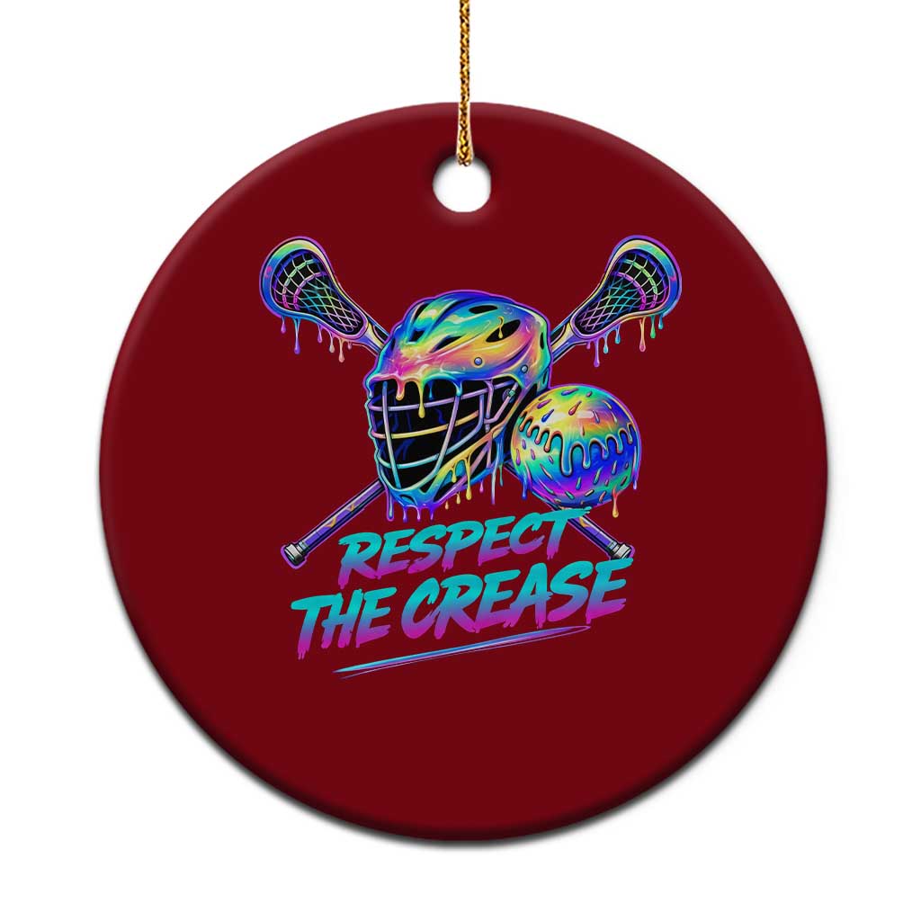 Respect The Crease Lacrosse Drip Ceramic Ornament Funny Lax Goalie