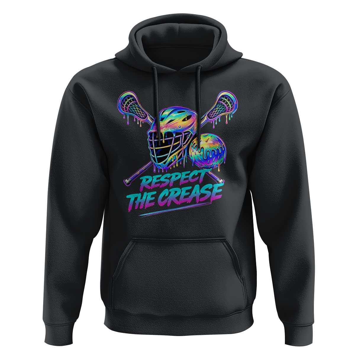Respect The Crease Lacrosse Drip Hoodie Funny Lax Goalie