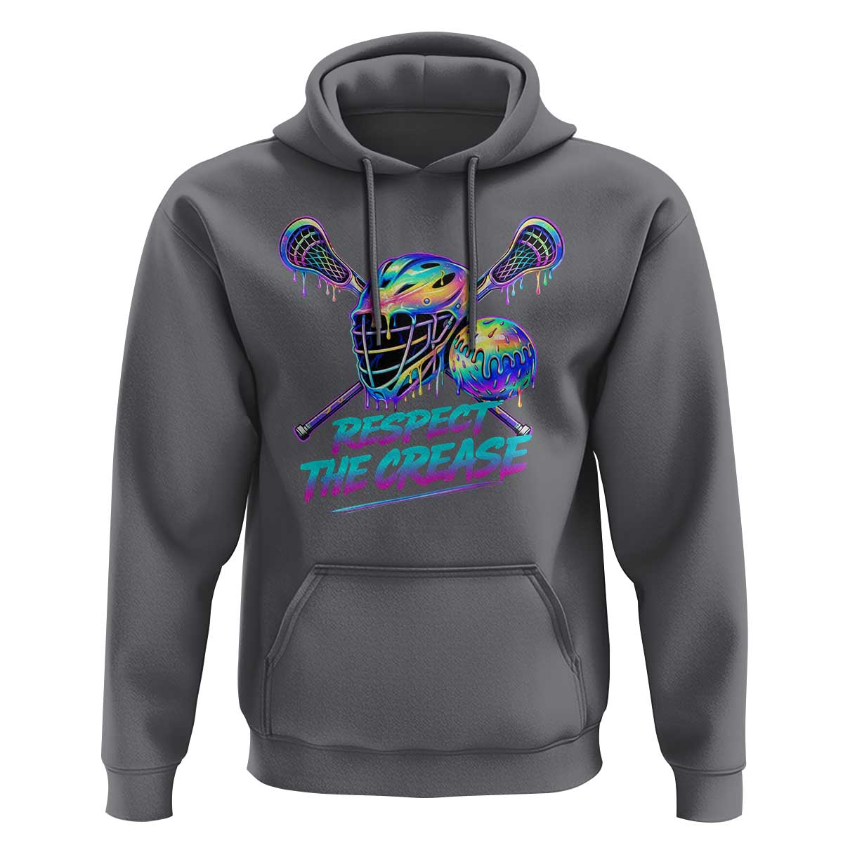 Respect The Crease Lacrosse Drip Hoodie Funny Lax Goalie