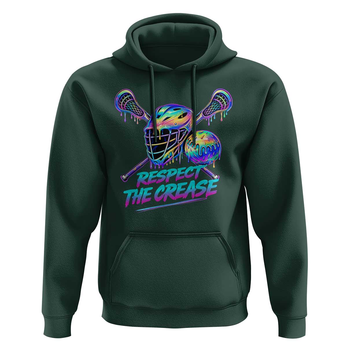 Respect The Crease Lacrosse Drip Hoodie Funny Lax Goalie
