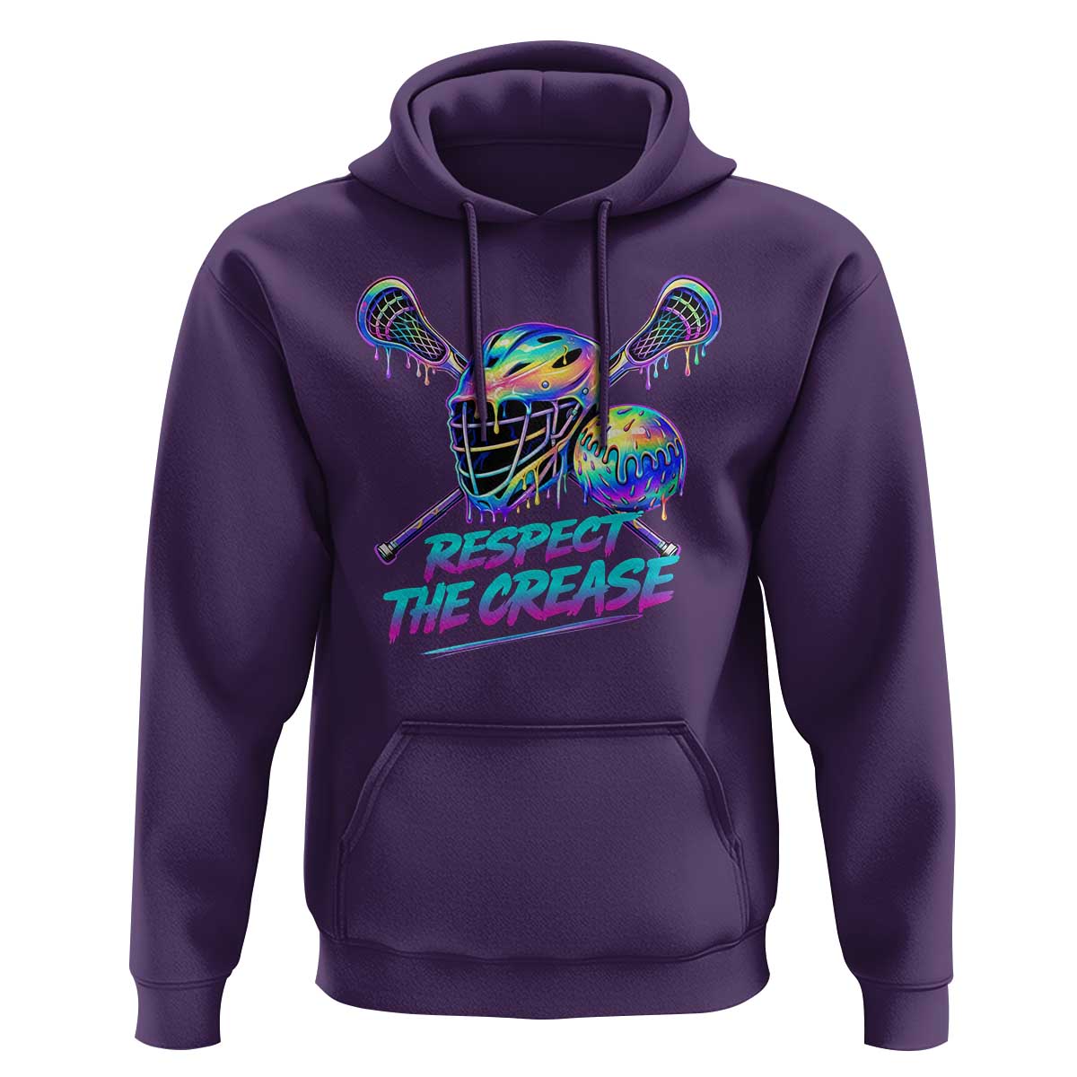 Respect The Crease Lacrosse Drip Hoodie Funny Lax Goalie