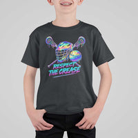 Respect The Crease Lacrosse Drip T Shirt For Kid Funny Lax Goalie
