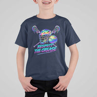 Respect The Crease Lacrosse Drip T Shirt For Kid Funny Lax Goalie