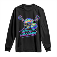 Respect The Crease Lacrosse Drip Long Sleeve Shirt Funny Lax Goalie