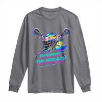 Respect The Crease Lacrosse Drip Long Sleeve Shirt Funny Lax Goalie
