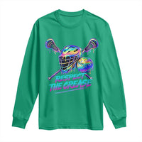 Respect The Crease Lacrosse Drip Long Sleeve Shirt Funny Lax Goalie