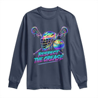 Respect The Crease Lacrosse Drip Long Sleeve Shirt Funny Lax Goalie
