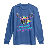 Respect The Crease Lacrosse Drip Long Sleeve Shirt Funny Lax Goalie